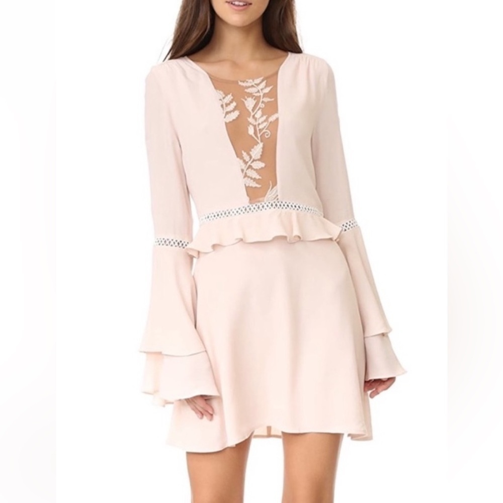 NEW For Love And Lemons Blush Long Sleeve ROMPER MEDIUM